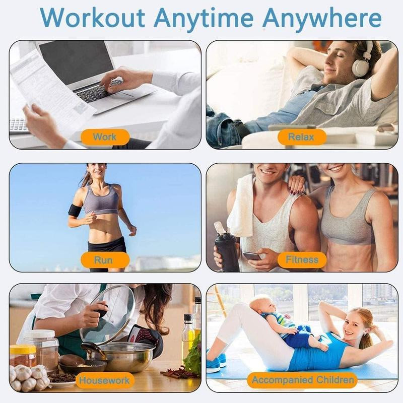 Joinpital ABS Stimulator Workout Equipment, Ab Machine USB Rechargeable Gear for Abdomen/Arm/Leg, Strength Training Equipment for Men and Women(Blue)