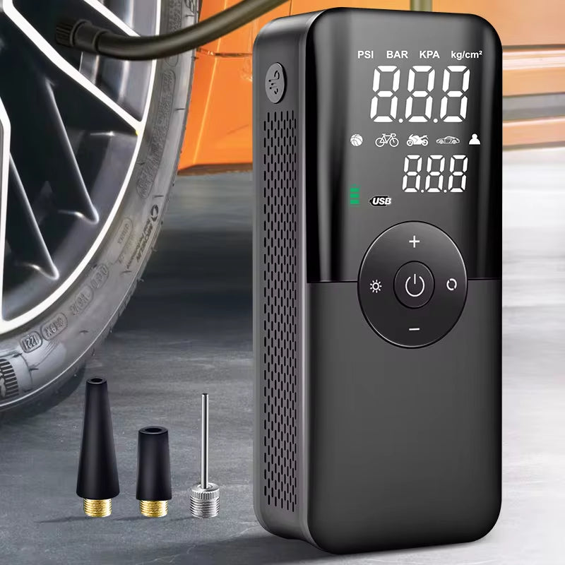 Power Up Your Adventures with the CARSUN Rechargeable Air Pump Tire Inflator - The Ultimate Portable Compressor for Cars, Motorcycles, Bicycles, and Sports Balls