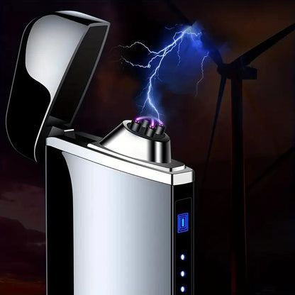 Rechargeable Electric Lighter - Dual Arc, Windproof Design with LED Battery Indicator - Perfect for Camping, BBQs, and Unique Gifts