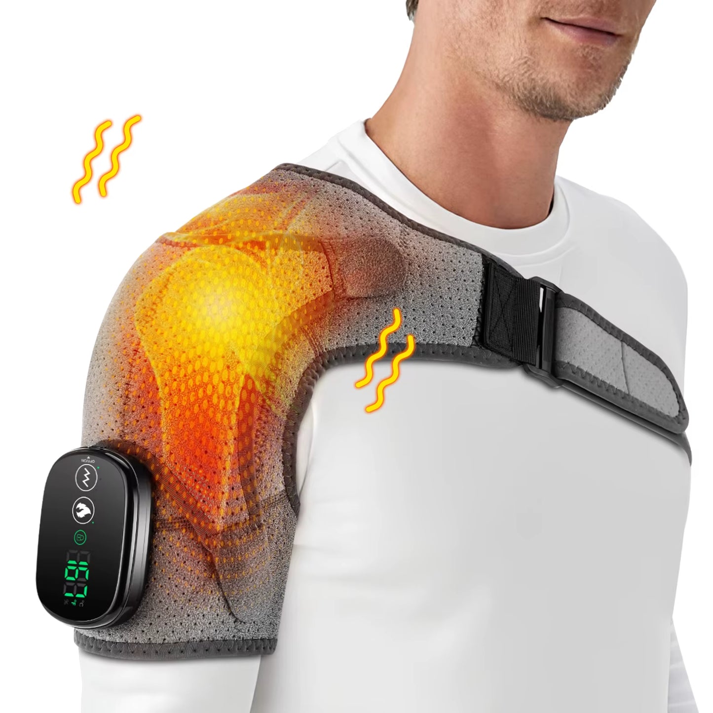 Heated Shoulder Massager Machine Eletric Vibration Heating Shoulder Massage Heater Belt Arm Hand Relaxation Pad Warmer