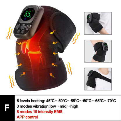 Electric Heated Vibration Knee Massage Pad 3 in 1 Massager for Shoulder Elbow Hot Compress Thermal Joint Brace Muscle Relaxation
