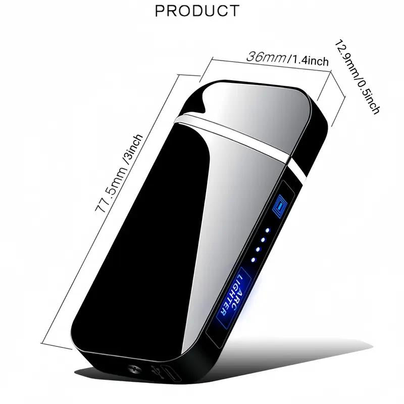 Rechargeable Electric Lighter - Dual Arc, Windproof Design with LED Battery Indicator - Perfect for Camping, BBQs, and Unique Gifts