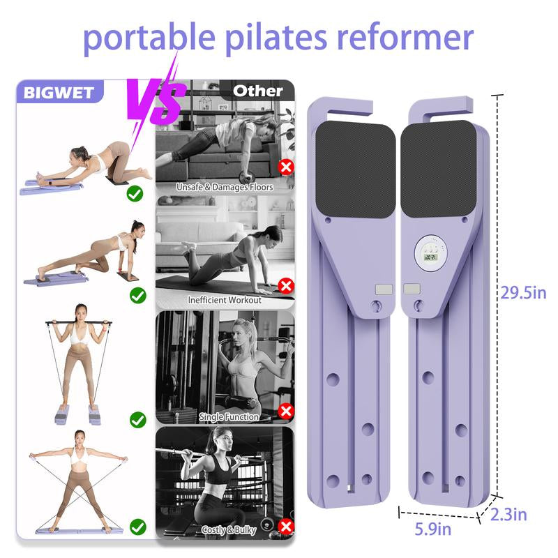 BIGWET 8-In-1 Multi-Functional Board Does It ALL! Foldable Ab Board with Elbow Support for Pilates & Planks. Your All-In-One Home Gym .Pilatesboard .Homegym