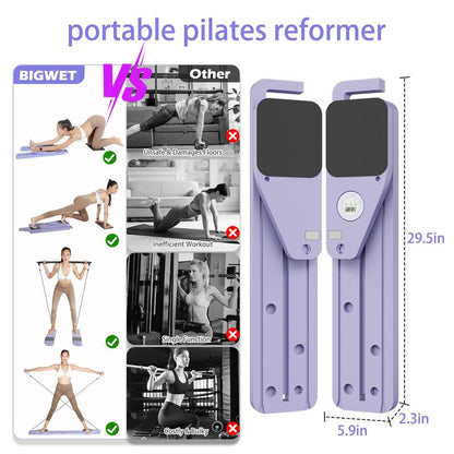 BIGWET 8-In-1 Multi-Functional Board Does It ALL! Foldable Ab Board with Elbow Support for Pilates & Planks. Your All-In-One Home Gym .Pilatesboard .Homegym