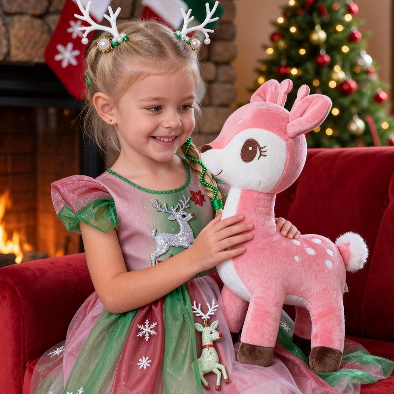 Sika Deer Doll Stuffed Animal Toys Plush Christmas Deer Christmas Decoration Christmas Toy Brawn 12"