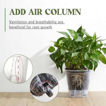 9 Count Self Watering Pots for Indoor with Deep Reservoir and High Drainage Holes for Outdoor and (Clear,4.72'', 5.91'', 7.09'')