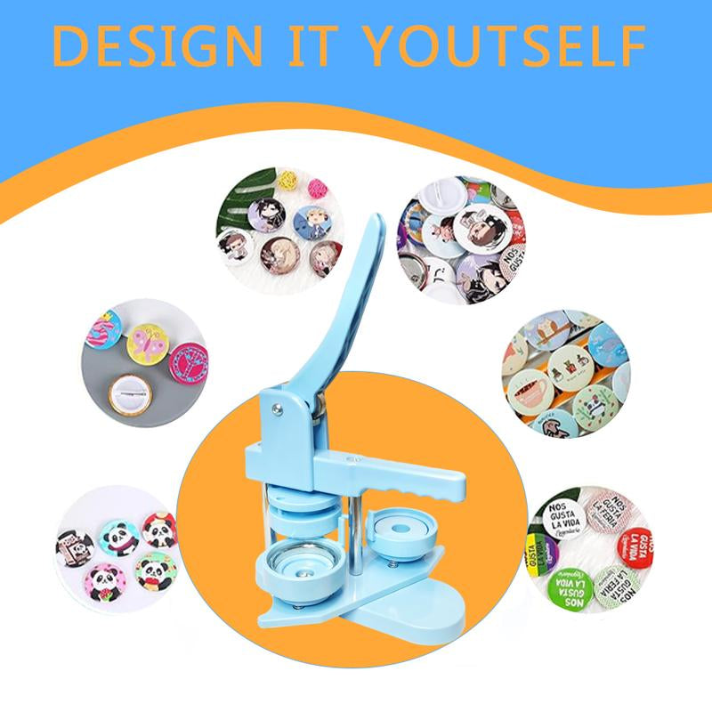 DCBADGE Button Maker Machine, (3Rd Gen) Installation-Free DIY Pin Button Maker, 58Mm(2.25 In)Button Badge Maker Press Machine Kit with Free 100Pcs Button Parts&Circle Cutter&Wrench Gadget