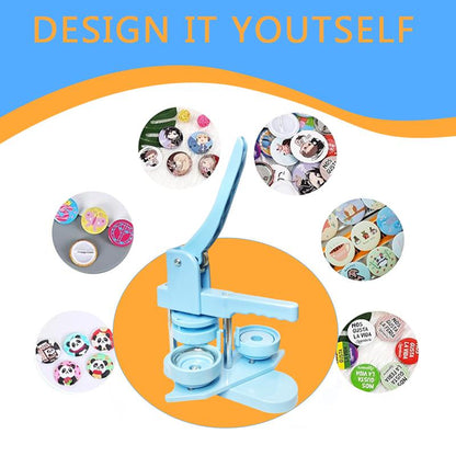 DCBADGE Button Maker Machine, (3Rd Gen) Installation-Free DIY Pin Button Maker, 58Mm(2.25 In)Button Badge Maker Press Machine Kit with Free 100Pcs Button Parts&Circle Cutter&Wrench Gadget