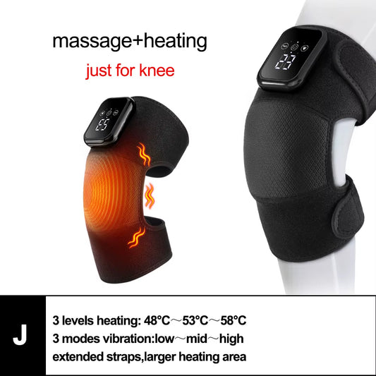 Electric Heated Vibration Knee Massage Pad 3 in 1 Massager for Shoulder Elbow Hot Compress Thermal Joint Brace Muscle Relaxation