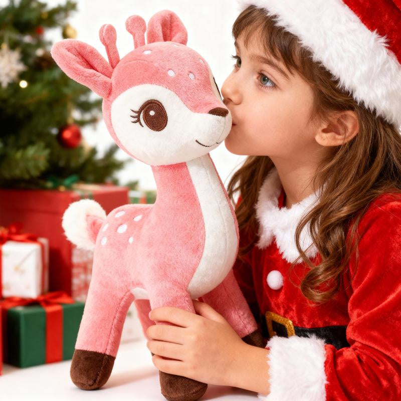 Sika Deer Doll Stuffed Animal Toys Plush Christmas Deer Christmas Decoration Christmas Toy Brawn 12"