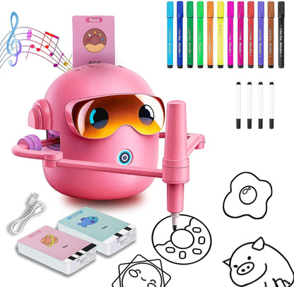🎁 Kids Drawing Robot Set | 100 Activity Cards + 12 Pens | 🎨 Montessori Early Learning Toy | 📚 Perfect Gift Ages 3‑12