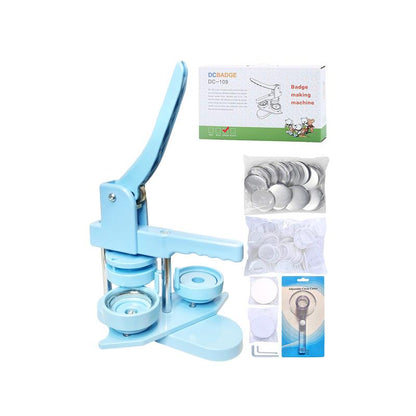 DCBADGE Button Maker Machine, (3Rd Gen) Installation-Free DIY Pin Button Maker, 58Mm(2.25 In)Button Badge Maker Press Machine Kit with Free 100Pcs Button Parts&Circle Cutter&Wrench Gadget