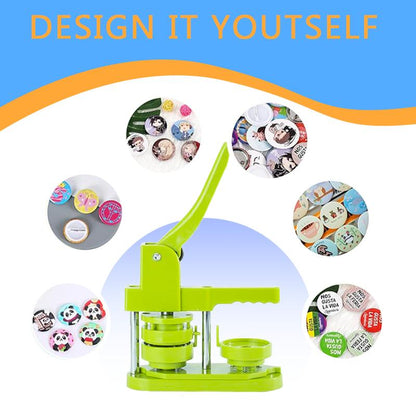 DCBADGE Button Maker Machine, (3Rd Gen) Installation-Free DIY Pin Button Maker, 58Mm(2.25 In)Button Badge Maker Press Machine Kit with Free 100Pcs Button Parts&Circle Cutter&Wrench Gadget