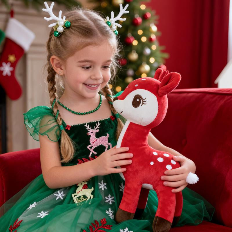 Sika Deer Doll Stuffed Animal Toys Plush Christmas Deer Christmas Decoration Christmas Toy Brawn 12"