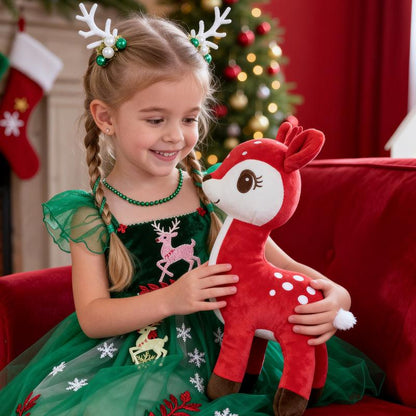 Sika Deer Doll Stuffed Animal Toys Plush Christmas Deer Christmas Decoration Christmas Toy Brawn 12"