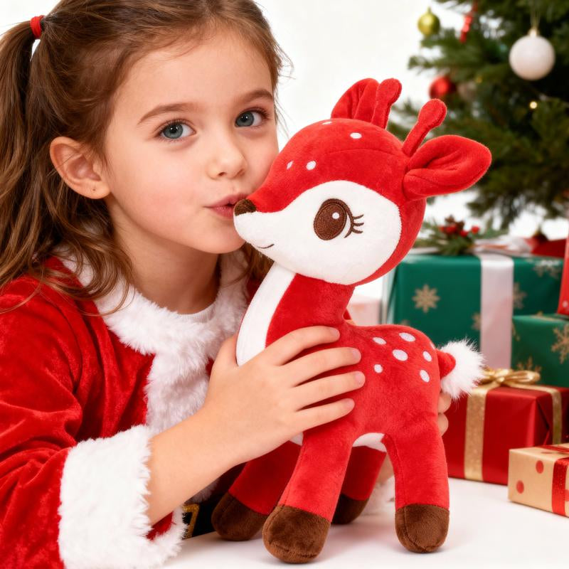 Sika Deer Doll Stuffed Animal Toys Plush Christmas Deer Christmas Decoration Christmas Toy Brawn 12"