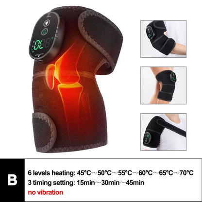 Electric Heated Vibration Knee Massage Pad 3 in 1 Massager for Shoulder Elbow Hot Compress Thermal Joint Brace Muscle Relaxation