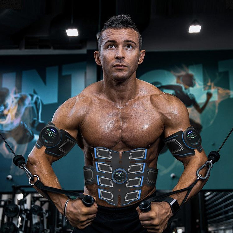 Joinpital ABS Stimulator Workout Equipment, Ab Machine USB Rechargeable Gear for Abdomen/Arm/Leg, Strength Training Equipment for Men and Women（Blue）