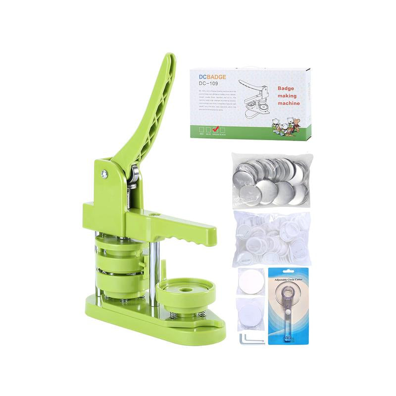 DCBADGE Button Maker Machine, (3Rd Gen) Installation-Free DIY Pin Button Maker, 58Mm(2.25 In)Button Badge Maker Press Machine Kit with Free 100Pcs Button Parts&Circle Cutter&Wrench Gadget