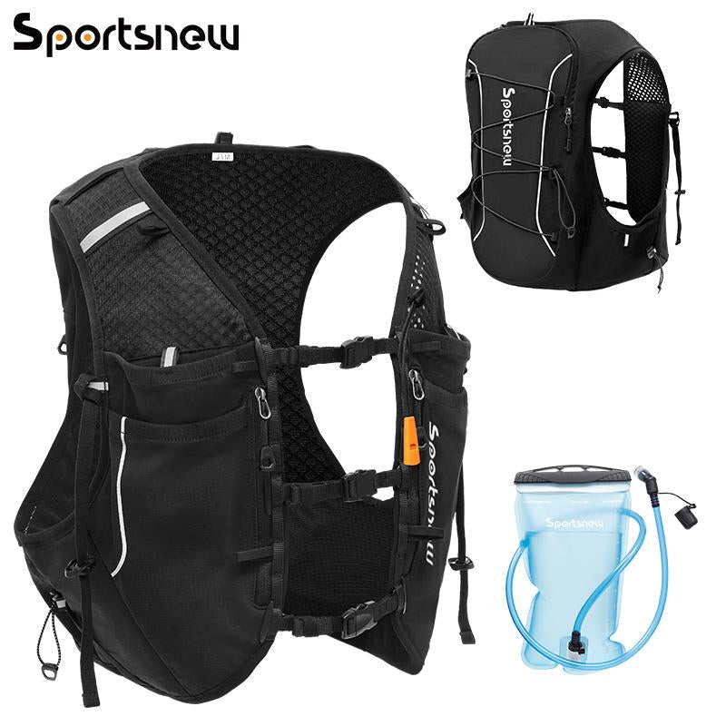 Sportsnew Running Vest for Women Men, Lightweight 10L Hydration Backpack with Waterproof Phone Pocket, 2L Water Bladder or 500Ml Soft Flasks, Breathable Pack for Hiking Trail Running Cycling Marathon Outdoor Race Bikes Road Bikes