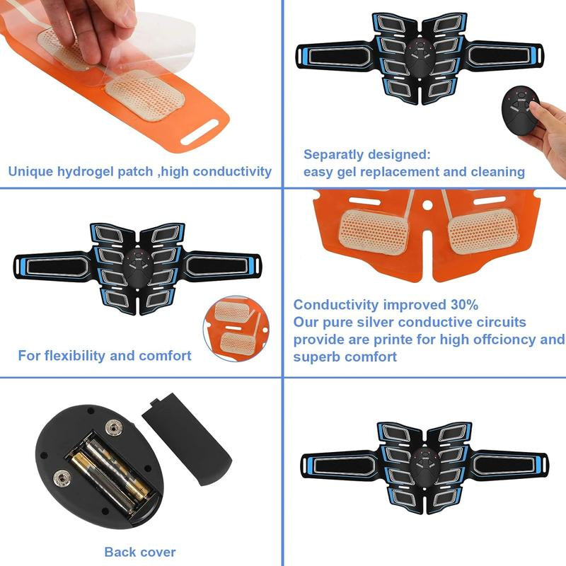 Joinpital ABS Stimulator Workout Equipment, Ab Machine USB Rechargeable Gear for Abdomen/Arm/Leg, Strength Training Equipment for Men and Women（Blue）