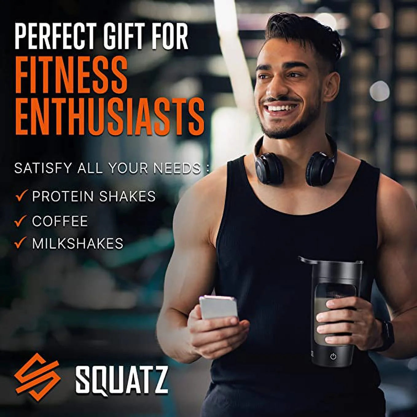 Elevate Your Fitness Game with the 22Oz Electric Shaker Bottle - Automatic Blending Flask for Protein, USB-Rechargeable and Leak-Proof (Black)