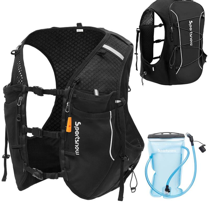Sportsnew Running Vest for Women Men, Lightweight 10L Hydration Backpack with Waterproof Phone Pocket, 2L Water Bladder or 500Ml Soft Flasks, Breathable Pack for Hiking Trail Running Cycling Marathon Outdoor Race Bikes Road Bikes