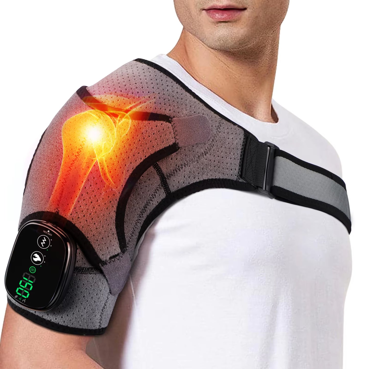 Heated Shoulder Massager Machine Eletric Vibration Heating Shoulder Massage Heater Belt Arm Hand Relaxation Pad Warmer