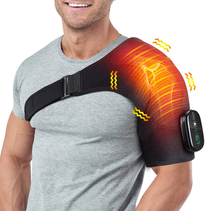 Heated Shoulder Massager Machine Eletric Vibration Heating Shoulder Massage Heater Belt Arm Hand Relaxation Pad Warmer