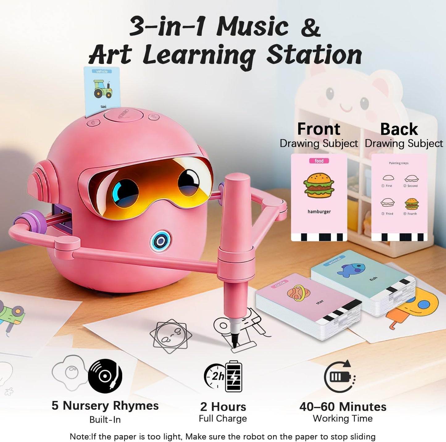 🎁 Kids Drawing Robot Set | 100 Activity Cards + 12 Pens | 🎨 Montessori Early Learning Toy | 📚 Perfect Gift Ages 3‑12