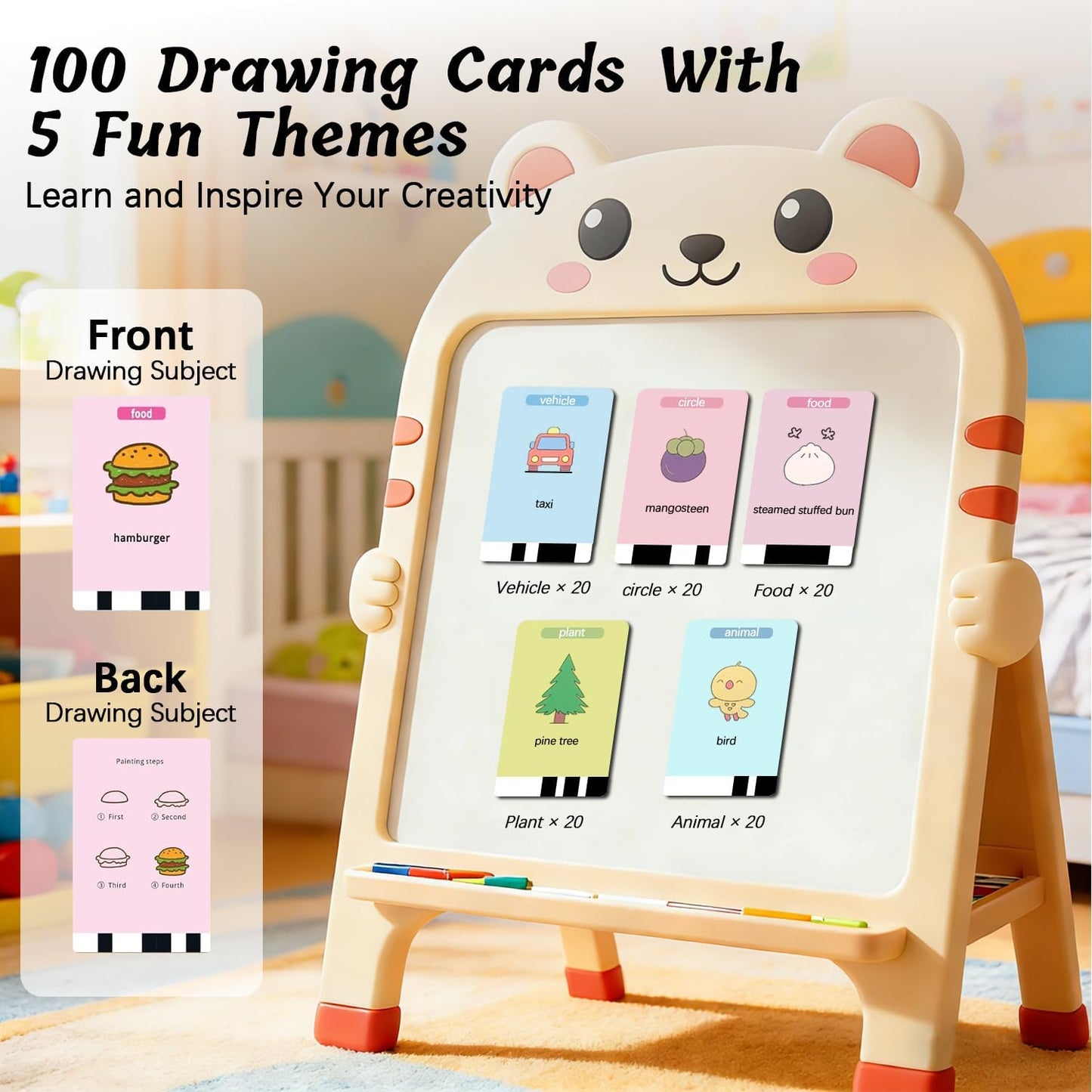 🎁 Kids Drawing Robot Set | 100 Activity Cards + 12 Pens | 🎨 Montessori Early Learning Toy | 📚 Perfect Gift Ages 3‑12