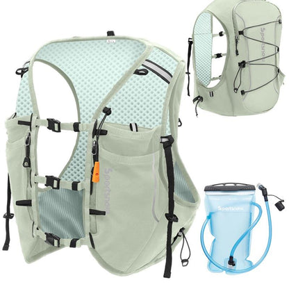 Sportsnew Running Vest for Women Men, Lightweight 10L Hydration Backpack with Waterproof Phone Pocket, 2L Water Bladder or 500Ml Soft Flasks, Breathable Pack for Hiking Trail Running Cycling Marathon Outdoor Race Bikes Road Bikes