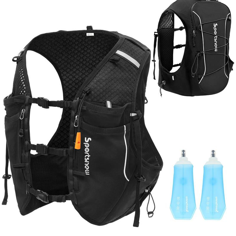 Sportsnew Running Vest for Women Men, Lightweight 10L Hydration Backpack with Waterproof Phone Pocket, 2L Water Bladder or 500Ml Soft Flasks, Breathable Pack for Hiking Trail Running Cycling Marathon Outdoor Race Bikes Road Bikes